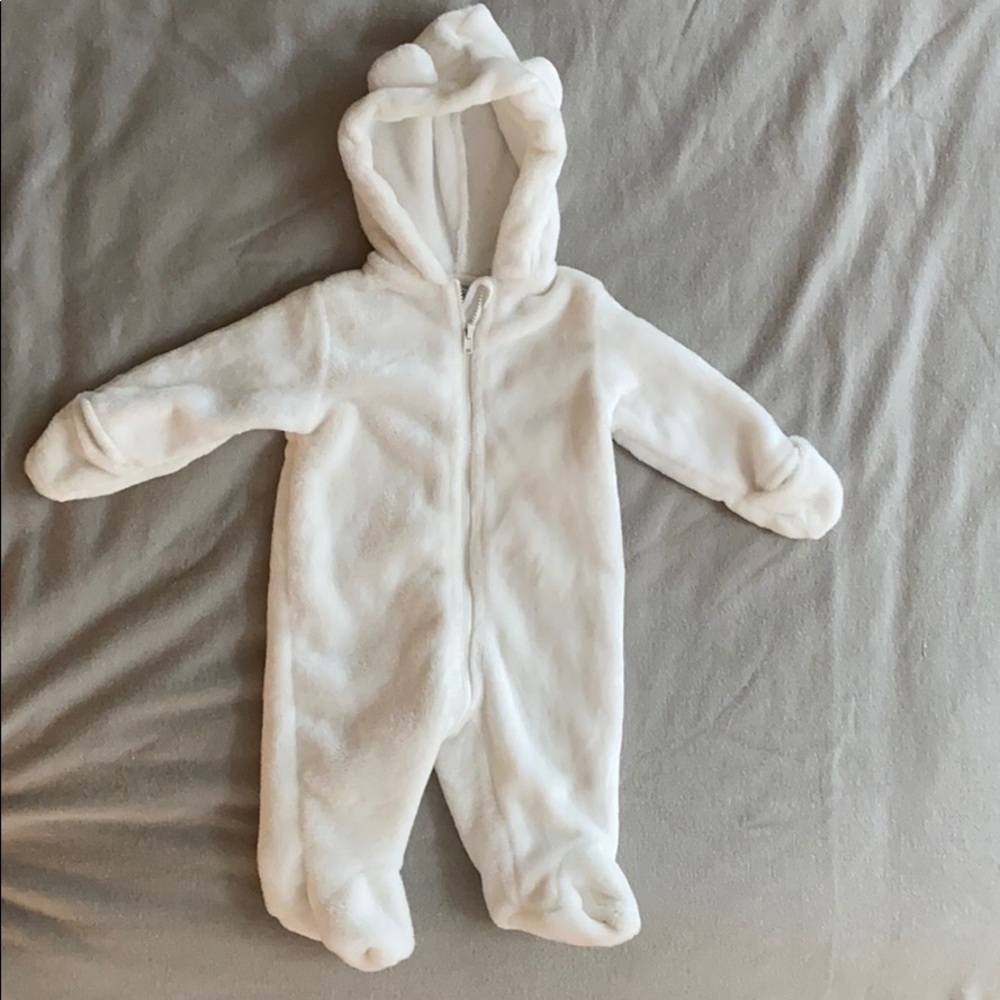 Cozy white zip up outer layer